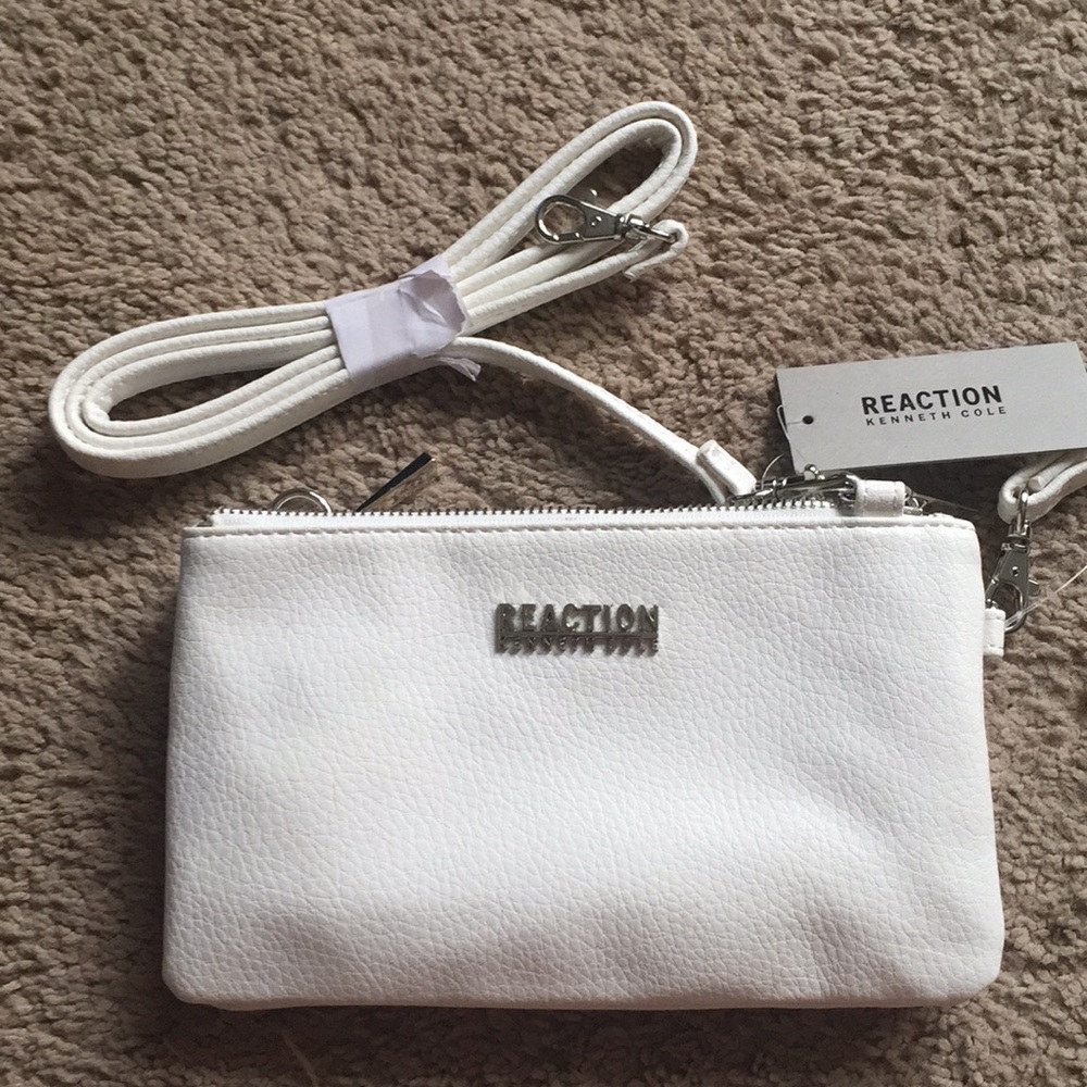 White clutch wristlet